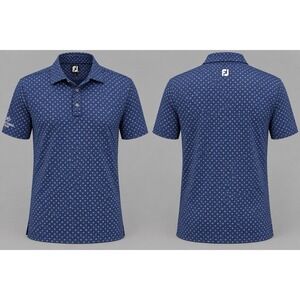 Footjoy shirt mens medium navy all over print short s/s  golf polo geometric
